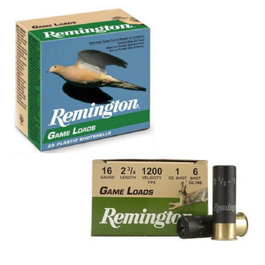 Remington Game Loads 16 Gauge 1oz #6 shot - 25 Rounds