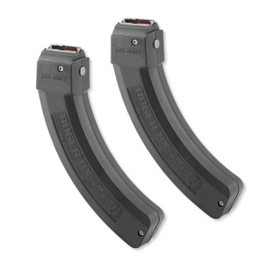 Ruger 10/22 BX-25 Series Magazine .22 LR 25 Round Polymer Construction Matte Black Finish 2 Pack