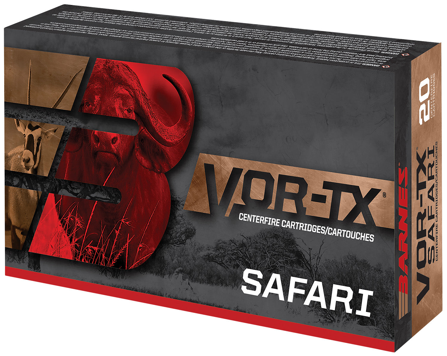 Barnes .375 H&H Mag VOR-TX Safari 300gr TSX FB Ammo 2540 FPS