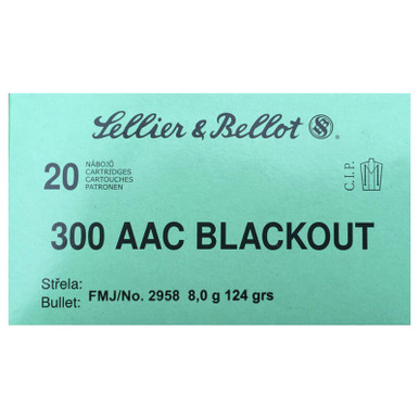 Sellier & Bellot .300 BlackoutFMJ 124GR 20 Rounds