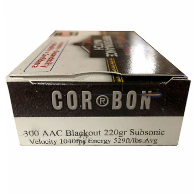 Cor-Bon Self-Defense 300 Whisper Subsonic 220GR JHP 20 Rounds