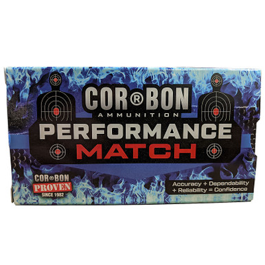 Cor-Bon Performance Match Ammunition 9mm 124GR FMJ 50 Rounds