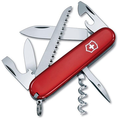 Victorinox Swiss Army Camper Knife 8 Function SS Blade Polymer Handle Red