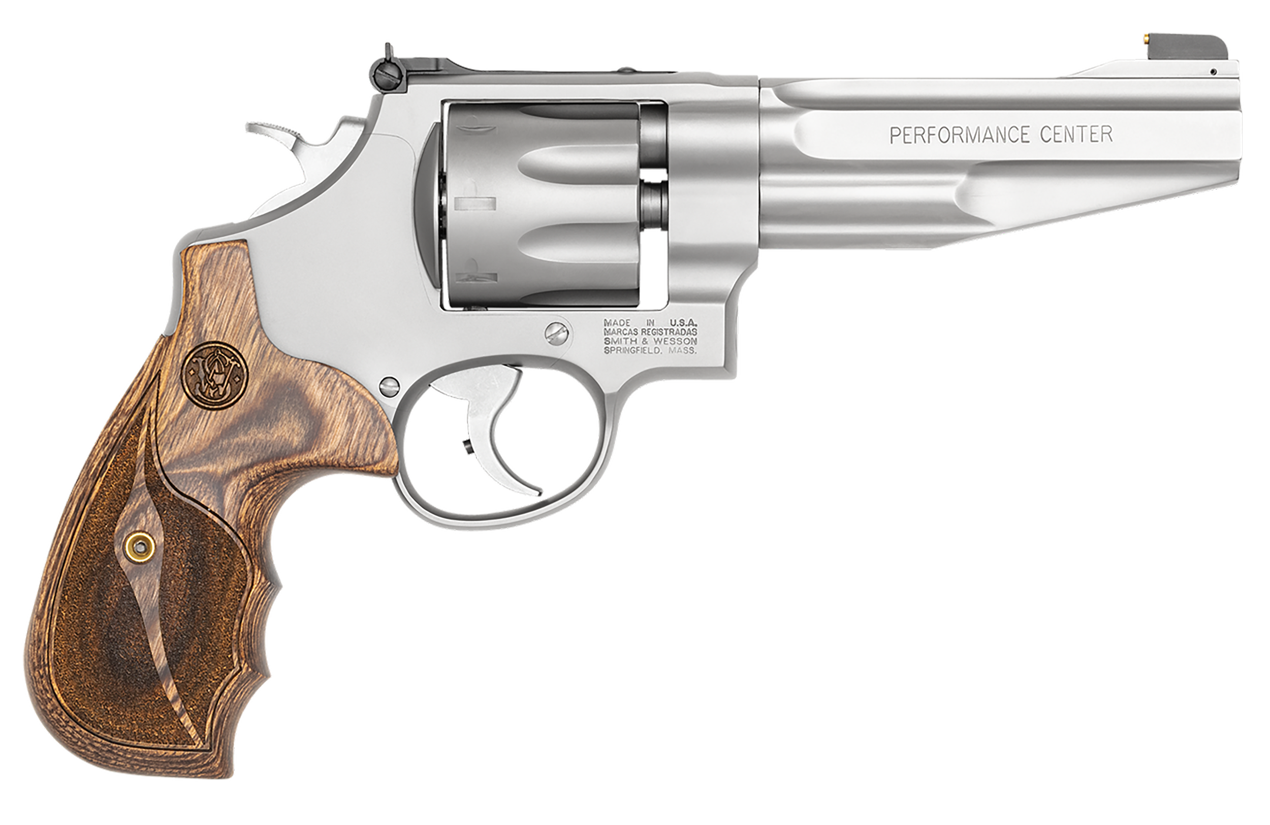 Smith & Wesson 627 Revolver 170210, 357 Magnum, 5", Wood Grip, Matte Stainless Finish, 8 Rd