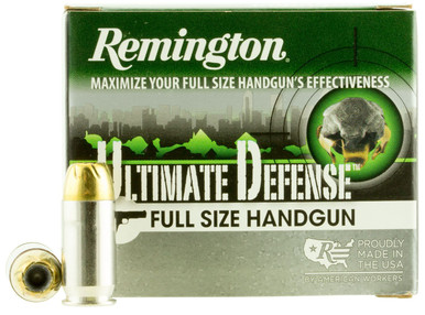Remington Ultimate Defense Full-Size Handgun 185g Brass Jacket Hollow Point .45 ACP Ammo 20/box