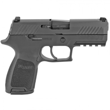 Sig Sauer P320 Compact Pistol 45 ACP 3.9" Barrel Siglite Night Sights 9-Round Polymer Black, 320C-45-BSS