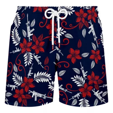 Retro Rifle Men's Patriotic Hawaiian Shorts