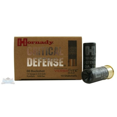 Hornady 12ga 2 3/4" 00 Buckshot Critical Defense Ammunition 10rds