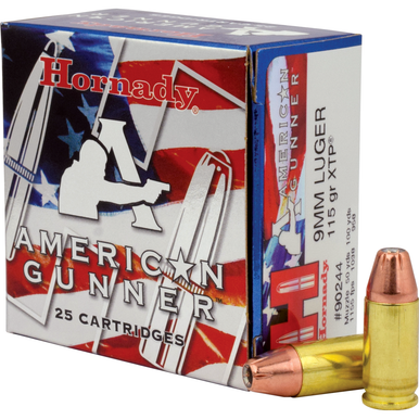 Hornady Ammunition 9mm Luger 115gr xtp American Gunner25rd box