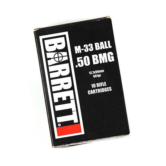 Barrett, Ammo, 50BMG, 661Gr, Full Metal Jacket, 10 Rounds per Box, 2,750fps