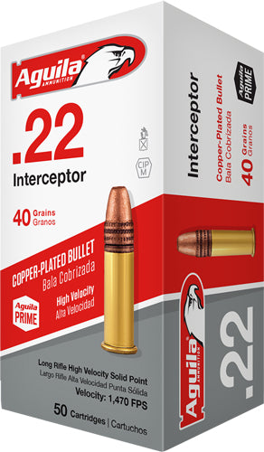 Aguila .22 LR Interceptor 40gr CPSP Ammo 1470 FPS