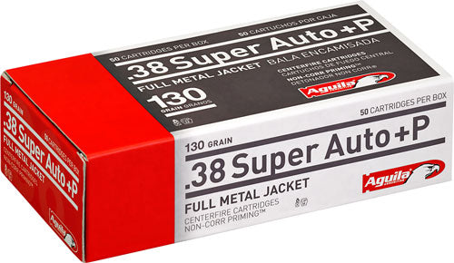 Aguila .38 Super +P Target & Range 130gr FMJ Ammo 1220 FPS