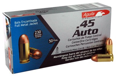 Aguila .45 ACP Target & Range 230gr FMJ Ammo 830 FPS