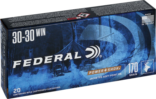 Federal .30-30 Winchester PowerShok 170gr JSP RN Ammo 2200 FPS