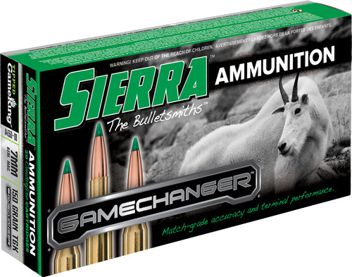 Sierra 7mm Remington Mag GameChanger 150gr Tipped GameKing Ammo 3000 FPS