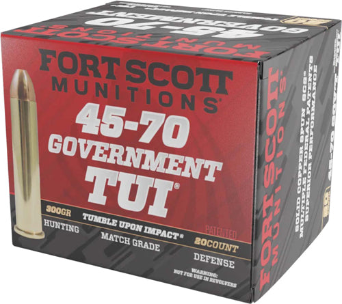 Fort Scott Munitions .45-70 Gov TUI Brush Hog 300gr Solid Copper Spun Ammo 1763 FPS