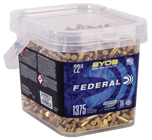Federal Small Game Target BYOB Rimfire Ammo 22 LR 36 gr. Copper-Plated Hollow Point 1375 rd. 1260 FPS