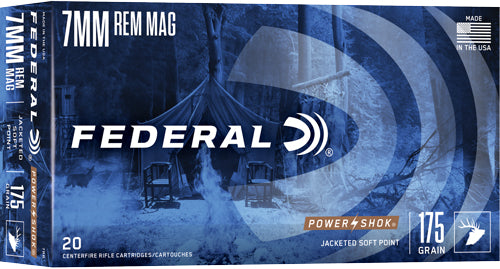 Federal 7mm Remington Mag PowerShok 175gr JSP Ammo 2860 FPS