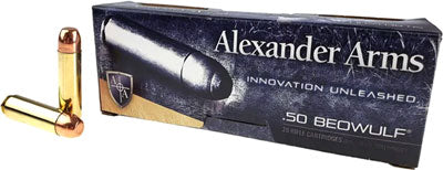 Alexander Arms .50 Beowulf Round Shoulder 350gr FP Ammo 1750 FPS