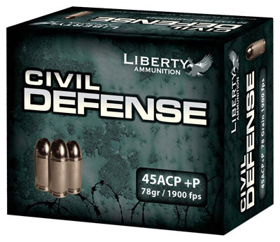 Liberty Ammunition .45 ACP +P Civil Defense 78gr Fragmenting HP Ammo 1900 FPS