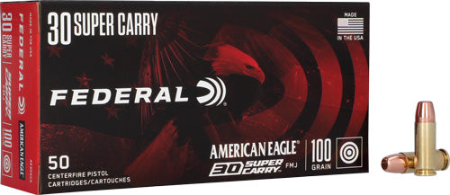 Federal 30 Super Carry American Eagle 100gr FMJ Ammo 1250 FPS