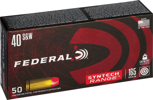 Federal .40 S&W Syntech Range 165gr Syntech Jacket Flat Nose Ammo 1060 FPS