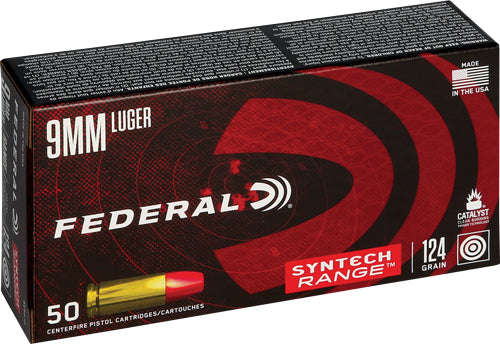 Federal 9mm Luger Syntech Range 124gr TSJ FN Ammo 1110 FPS