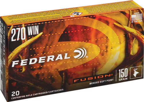 Federal .270 Winchester 150gr Fusion SP Ammo 2850 FPS