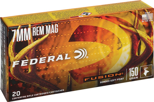 Federal 7mm Remington Mag 150gr Fusion SP Ammo 3050 FPS
