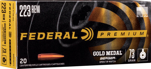 Federal .223 Remington Gold Medal 73gr OTM Ammo 2800 FPS