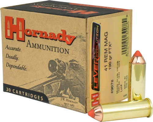 Hornady .41 Remington Mag LEVERevolution 190gr FTX Ammo 1620 FPS