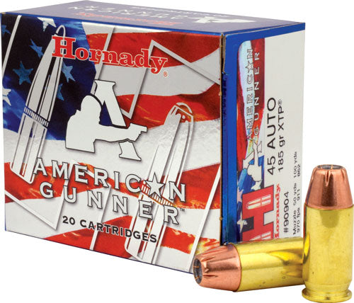 Hornady .45 ACP American Gunner 185gr XTP HP Ammo 970 FPS
