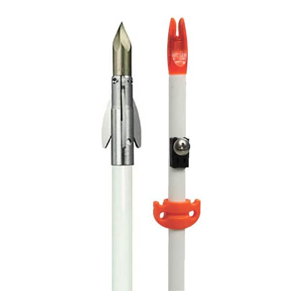 AMS Bowfishing Arrow Fiberglass Ankor FX Point Arrow w AMS Safety Slide A206-WHT