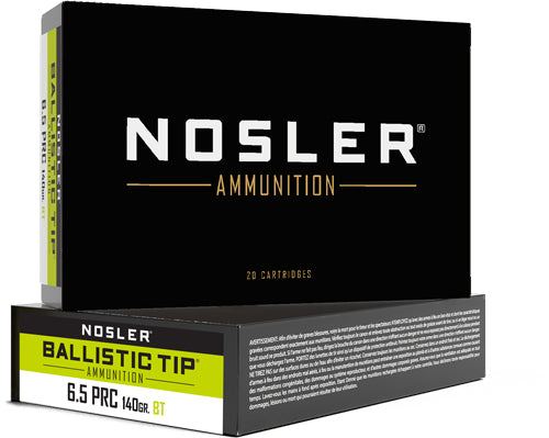 Nosler 6.5 PRC 140gr Ballistic Tip Boat Tail Ammo 2900 FPS