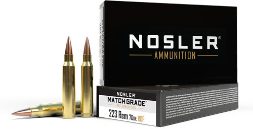 Nosler .223 Rem Match Grade 70gr RDF HPBT Ammo 2850 FPS