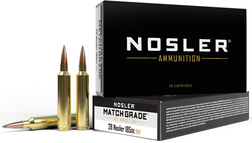 Nosler .28 Nosler Match Grade 185gr RDF HPBT Ammo 2950 FPS