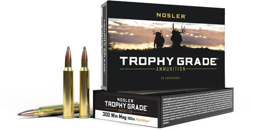 Nosler 61056 Trophy Grade Partition Jacketed Soft Point 180 Grain .300 Winchester Mag 2950 FPS