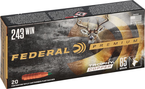 Federal .243 Winchester 85gr Trophy Copper Ammo 3200 FPS