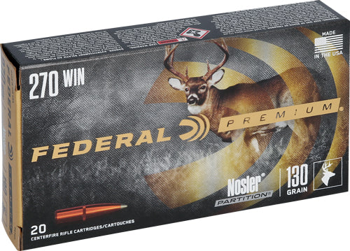 Federal .270 Winchester 130gr Nosler Partition Ammo 3060 FPS