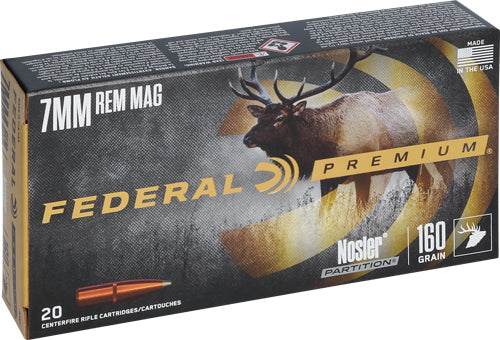 Federal 7mm Remington Mag 160gr Nosler Partition Ammo 2950 FPS