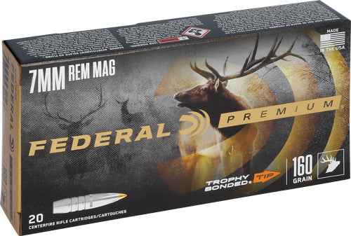 Federal 7mm Remington Mag 160gr Trophy Bonded Tip Ammo 2900 FPS