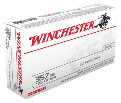 Winchester .357 Sig USA 125gr FMJ Ammo 1350 FPS