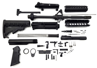 AR15 Parts Kit - Flat top upper with detachable carrying handle & rear sight