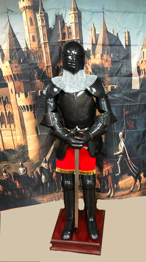 The 'Black Knight' Suit of Armor w/ Armature & Wooden Base