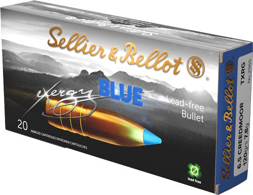 Sellier & Bellot 6.5mm Creedmoor eXergy Blue 120gr TXRG Ammo 2851 FPS