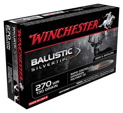 Winchester .270 Win Ballistic Silvertip 130gr Polymer Tip Ammo 3050 FPS