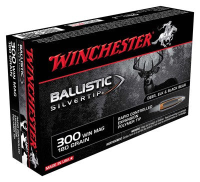 Winchester .300 Win Mag Ballistic Silvertip 180gr Polymer Tip Ammo 2950 FPS