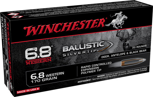 Winchester 6.8 Western Ballistic Silvertip 170gr Polymer Tip Ammo 2920 FPS