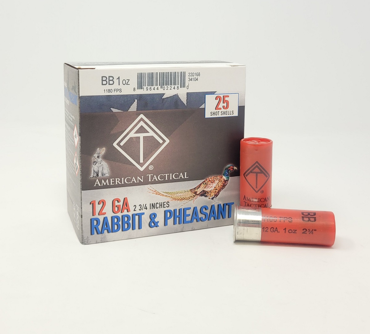 American Tactical 12 Gauge Ammunition Game Load ATIACL12GBBCASE 2-3/4″ BB Shot 1oz 1180fps CASE 250 Rounds
