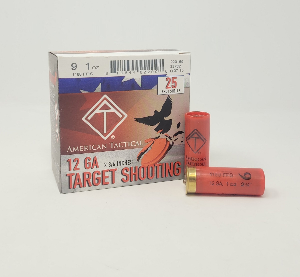 American Tactical 12 Gauge Ammunition Target Load ATIACL12T9CASE 2-3/4″ #9 Shot 1oz 1180fps CASE 250 Rounds